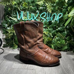 Justin 5016 Mens 9 D Exotic Roper Smooth Ostrich Brown Western Tekno  Boots